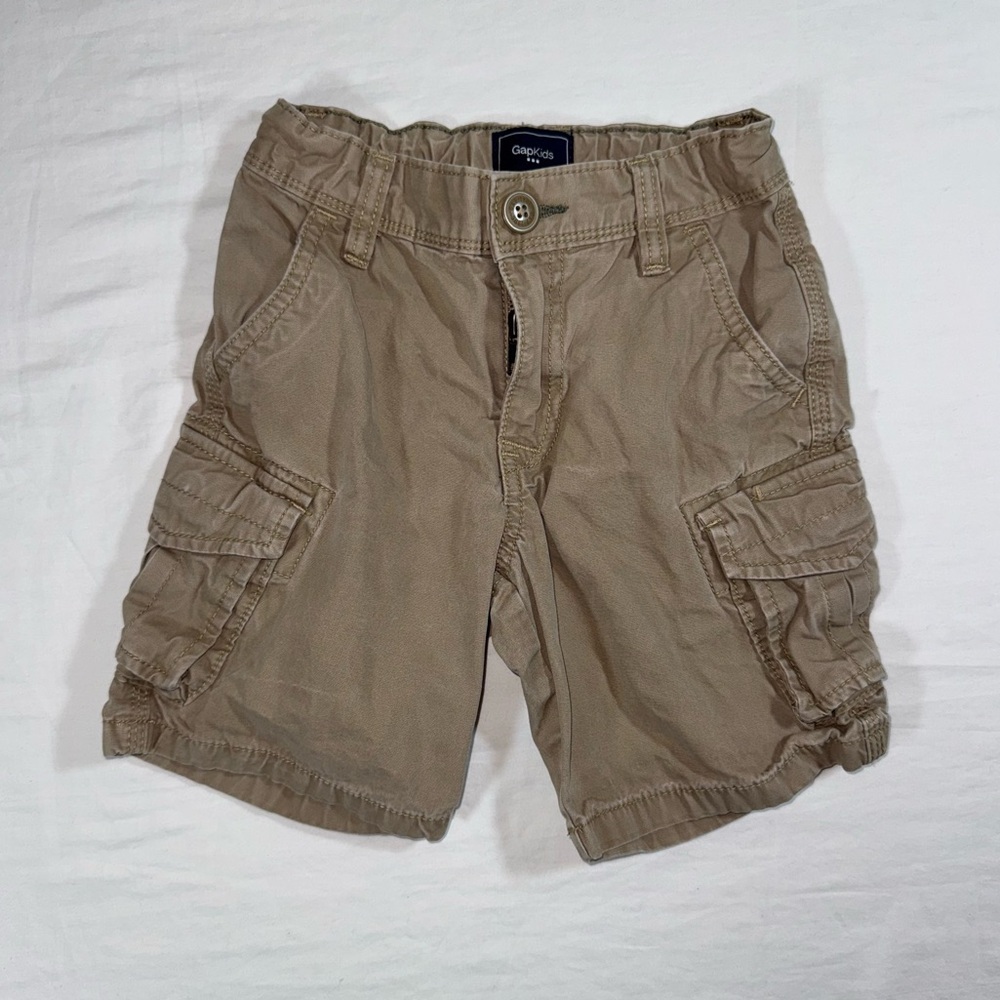 Gap Kids Boys Khaki Tan Cargo Shorts Size 5 Regular Cotton‎ Utility Pockets